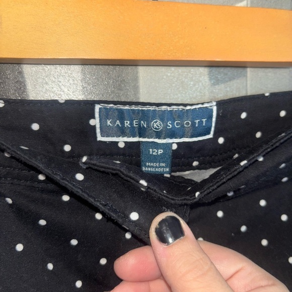 Karen Scott Skater Mini Skirt Black and White - Picture 2 of 2